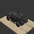 Military Style Armored Off Road Vehicle With Camouflage Paint And Roof Mounted Machine Gun