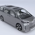 Toyota MPV Gray Car Rear View With Silver Roof Black Wheels And Red Taillights