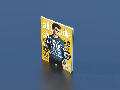 Attitude Magazine Cover Featuring Daniel Radcliffe Portrait And Celebrity Feature Story 3d model