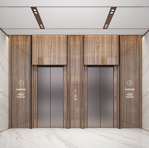 modern elevator hall 3d model