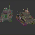 Military Scale Tank Models With Sand Camouflage And Detailed Turrets And Cannons