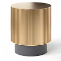 Modern Black Ribbed Side Table With Gold Base And Contemporary Design 3d model