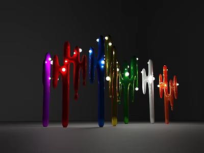 Modern decorative lamp art installation 3d model