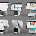Commercial POS Equipment With Touch Screen Displays For Retail Payment Processing 3d model