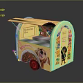 Mamas Doggie Diner Yellow Food Cart With Dog Images And Pet Food