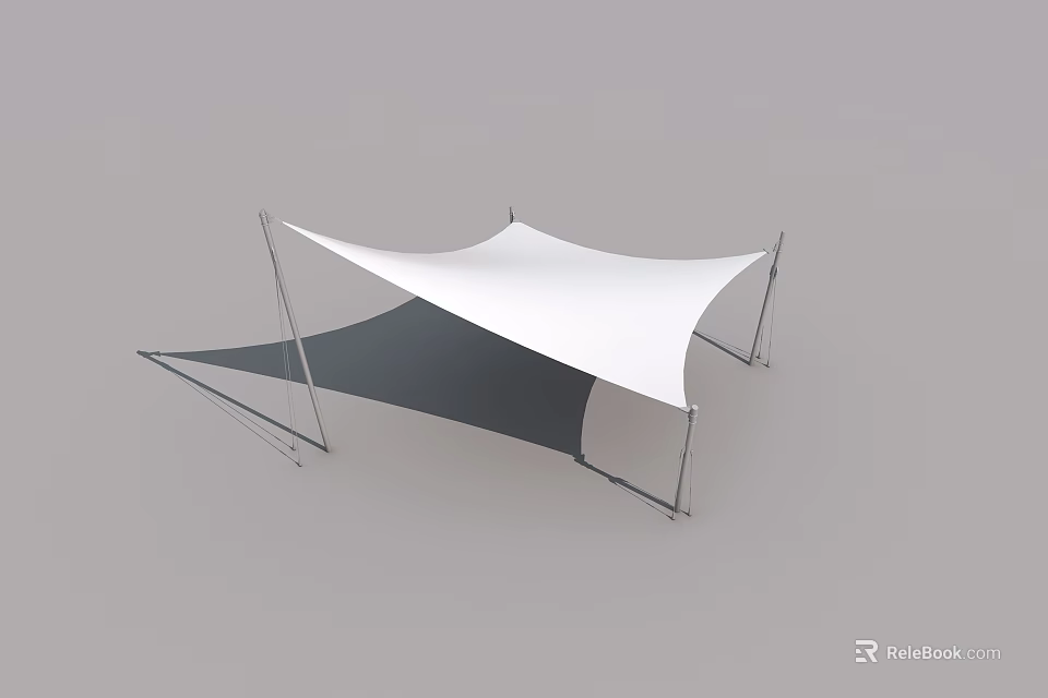 Modern White Flat Door With Dark Gray Panel And Metal Frame Structure 3d model