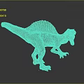 Brown And Orange Spinosaurus Dinosaur With Sailback Open Mouth Roaring Standing Pose