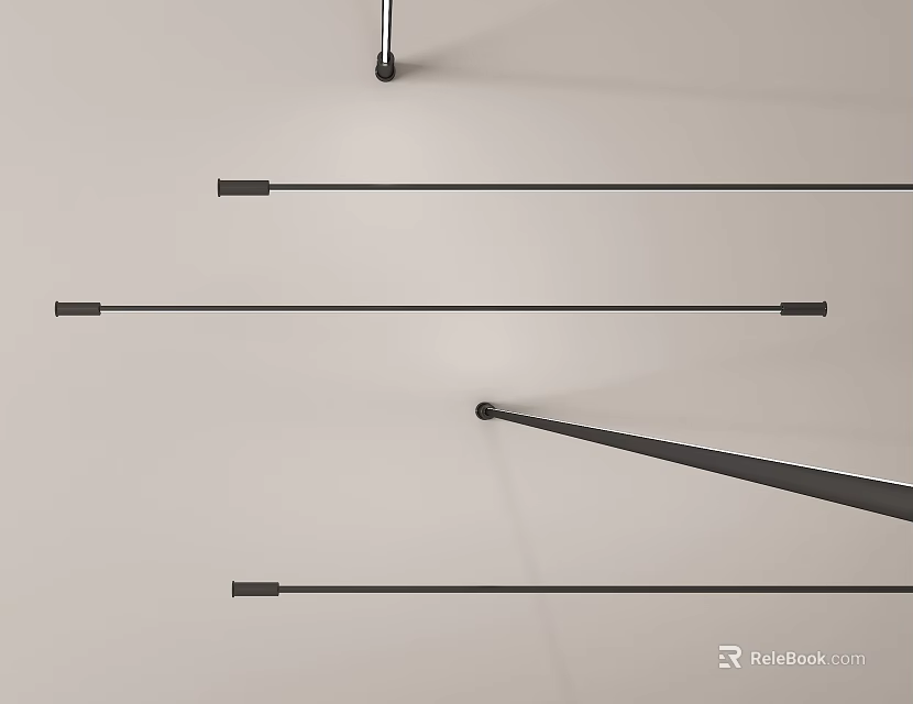 Minimalist Modern Pendant Light With Sleek Metal Rods For Contemporary Home Interior Design 3d model 