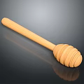 Natural Wooden Honey Dipper Kitchen Tool with Ergonomic Handle and Smooth Surface for Honey Serving