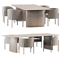 Modern Wooden Dining Table Set With Upholstered Chairs And Minimalist Design