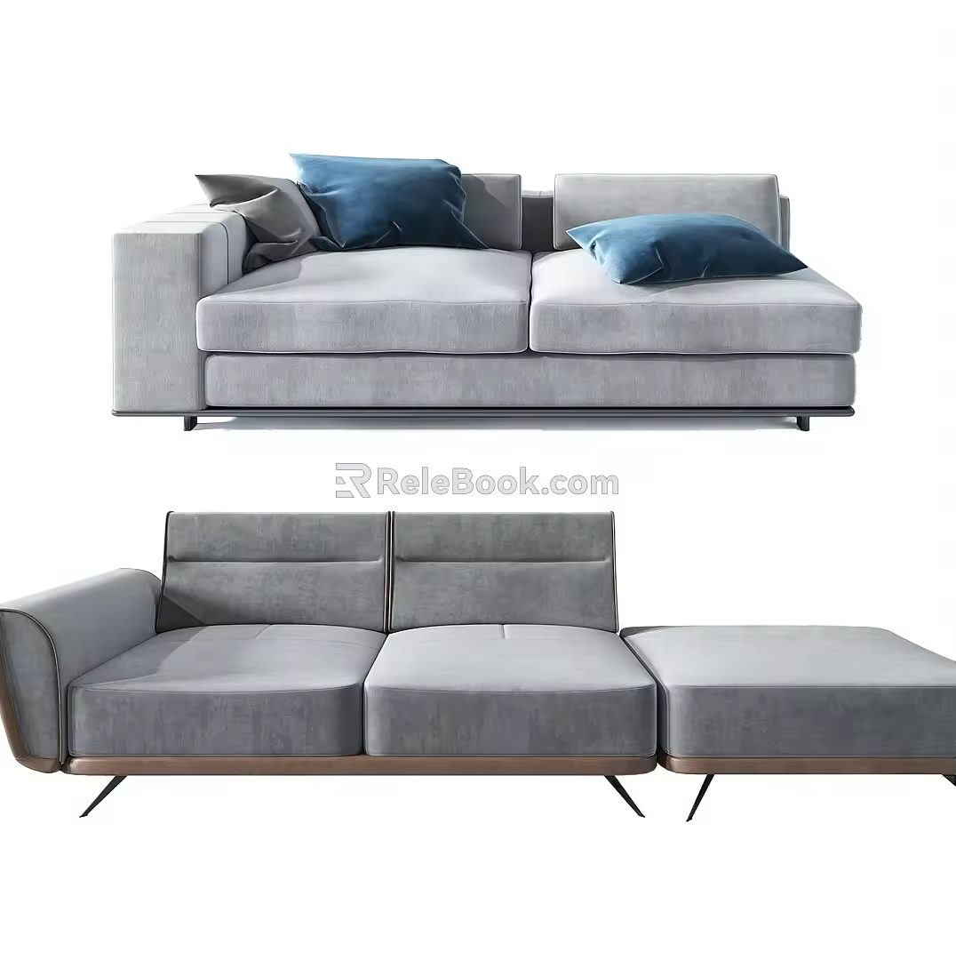 Modern Combination Sofa Double Sofa 3d model