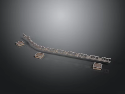 Architectural Great Wall Model With Winding Structure And Stone Watchtowers 3d model