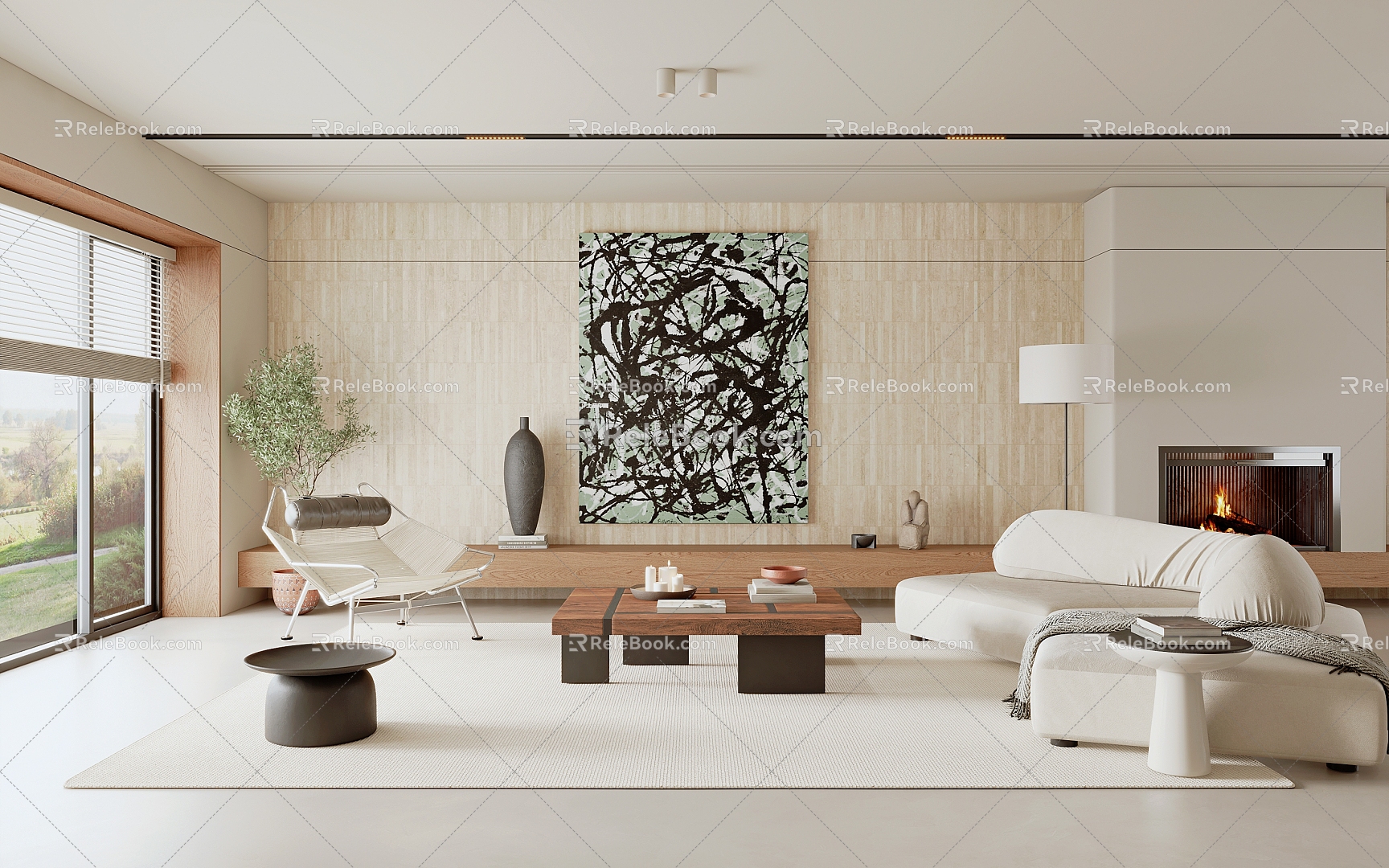 modern living room 3d model