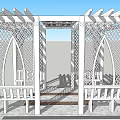 New Chinese Style Gallery Rack Grape Rack Flower Rack 3d model