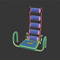 Fitness Equipment Ab Trainer With Blue Pad Multiple Rollers And White Frame 3d model