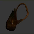 Practical Green And Brown Backpack With Leather Straps And Buckles For Daily Use