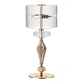 Elegant Modern Crystal Table Lamp With Transparent Shade And Geometric Golden Base 3d model
