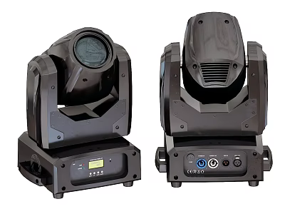 Professional Black Moving Head Stage Lights With Control Panel And Lens Design 3d model