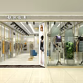 Fashion Clothing Store Interior With Glass Window Display Mannequins And Clothing Racks