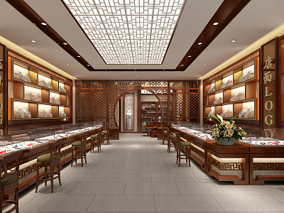 New Chinese Jewelry Store Antique Shop 3d model