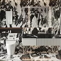 Modern Luxury Bathroom Interior Design With Marble Walls Glass Shower And Wall Mounted Vanity