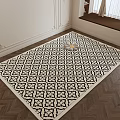 Middle Style Carpet Square Blanket Geometric Line Carpet 3d model