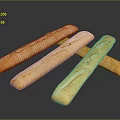 Long Fresh Crusty Golden Baguettes Arranged On Black Reflective Surface