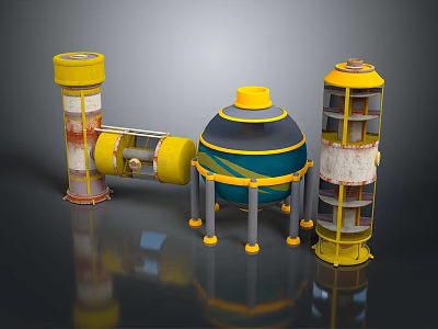 Industrial Vertical Storage Tank Industrial Equipment Large Industrial Equipment Industrial Tank Industrial Storage Tank Industrial Piping 3d model