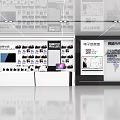 Exhibition Hall Culture Wall Featuring Company Photos Text Information And World Map