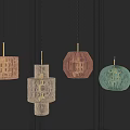 Elegant Modern Pendant Lights With Multiple Colors And Various Shapes 3d model