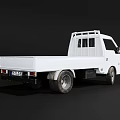 White Small Flatbed Truck With Single Cab And Black Front Bumper 3d model