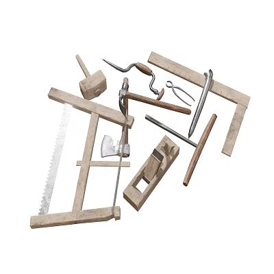 Woodworking Tools Hammer Axe Giant 3d model Woodworking Tools Hammer Axe Giant 3d model