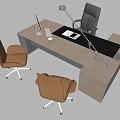 Modern Office Desk Boss Desk Computer Desk 3d model