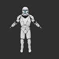 Clone Trooper Game Movie Character With White Armor And Blue Helmet
