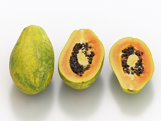 Papaya Carica fruit 3d model