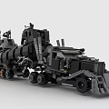 Black Building Block Heavy Duty Mechanical Vehicle With Caterpillar Tracks And Intricate Details