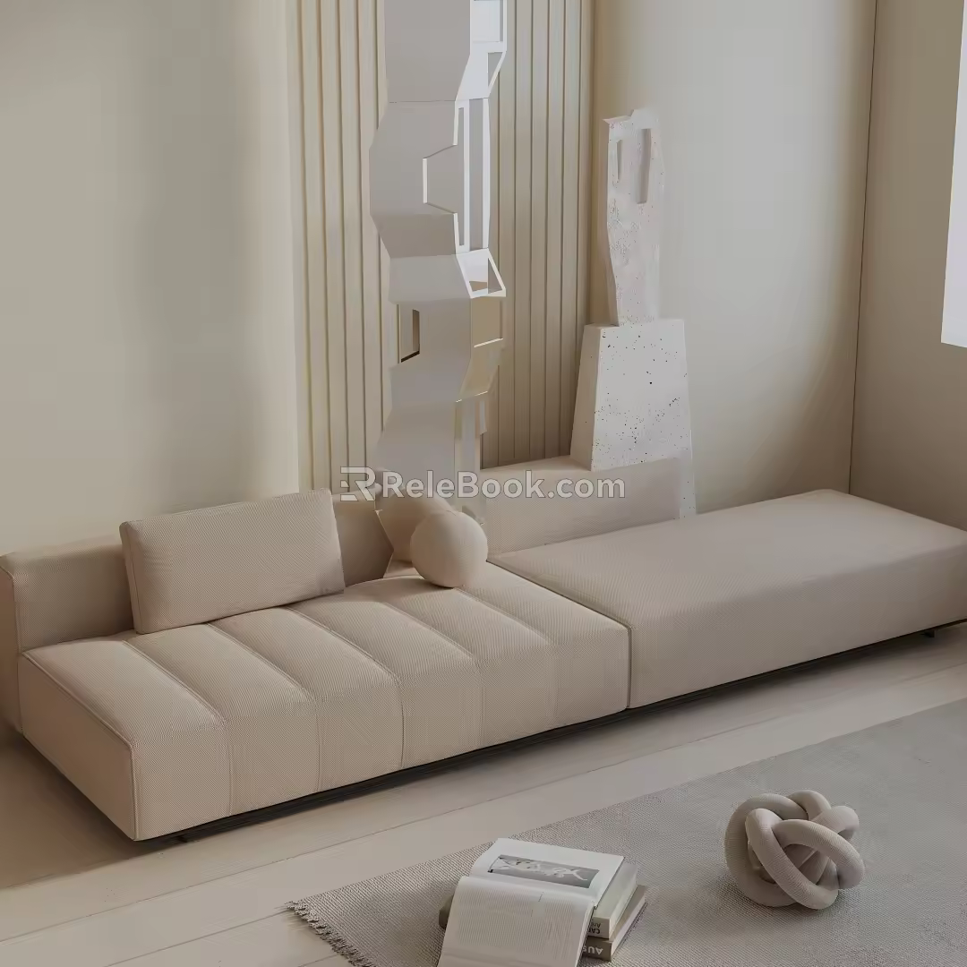Three-seat sofa 3d model