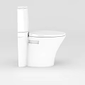 Modern White Toilet With Sleek Design And Smooth Surface For Bathroom Fixture
