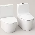 Modern White Toilets With Sleek Design And Different Styles For Bathroom 3d model