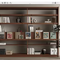 Modern Middle Ancient Bookshelf Bookcase Antique Shelf Book Ornaments Decorative Cabinet 3d model