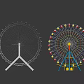 Colorful Ferris Wheel Amusement Ride With Colorful Cabins And Steel Structure