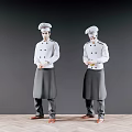 Modern Man Figure Restaurant Chef Action Man Chef Figure Chef 3d model
