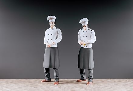 Modern Man Figure Restaurant Chef Action Man Chef Figure Chef 3d model