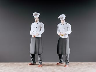 Modern Man Figure Restaurant Chef Action Man Chef Figure Chef 3d model