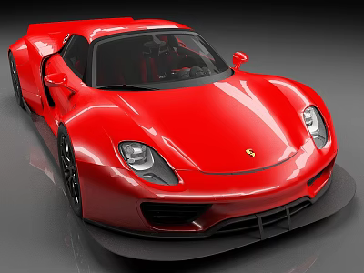 Red Sports Car with Sleek Aerodynamic Body Black Wheels and Front Fascia Design 3d model