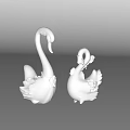 Two Piece Swan Shaped White and Gold Decorative Ornament Set for Home Decor