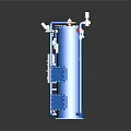 Blue Industrial Machinery With Control Panel Pipes Valves And Display Screen 3d model