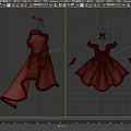 Red Christmas Themed Dress With White Trim Green Belt And Matching Gloves