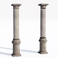 Classical Stone Columns With Fluted Shafts Ornate Capital And Base Design 3d model