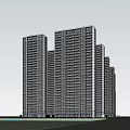 Modern High Rise Residential Buildings With Glass Facades And Urban Skyline